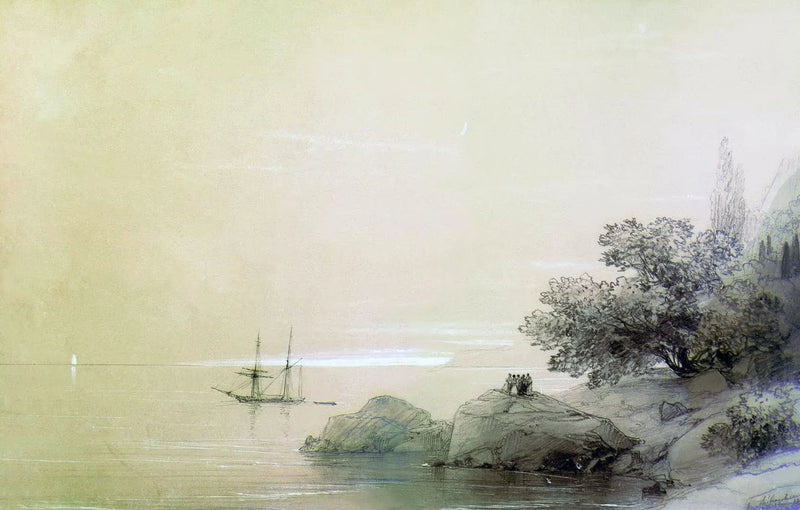 Das Meer in der Nähe der felsigen Küste. - Ivan Aïvazovski