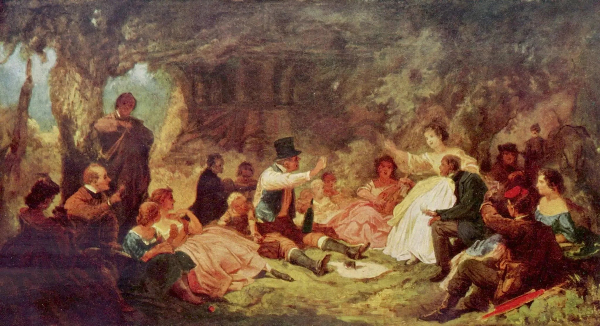 Das Picknick - Carl Spitzweg image 1 reproduction artisanale de tableau