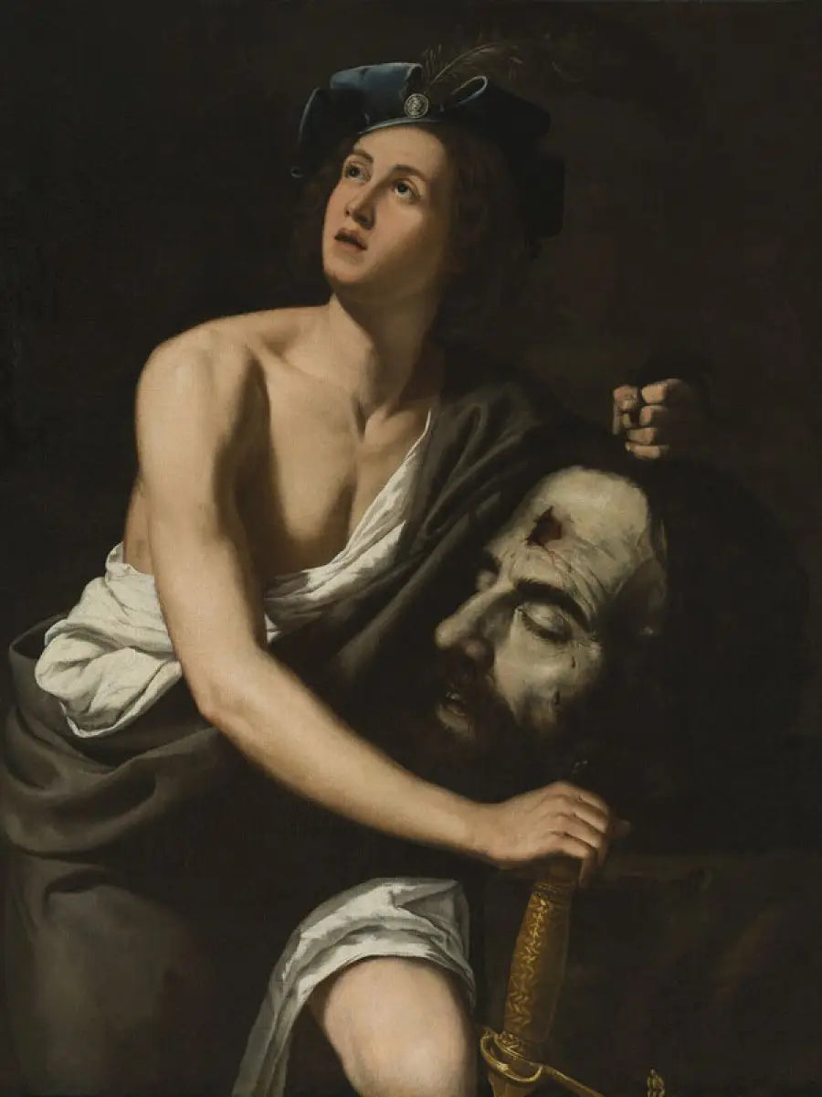David avec la tête de Goliath - Artemisia Gentileschi image 1 copie de tableau peinte à la main