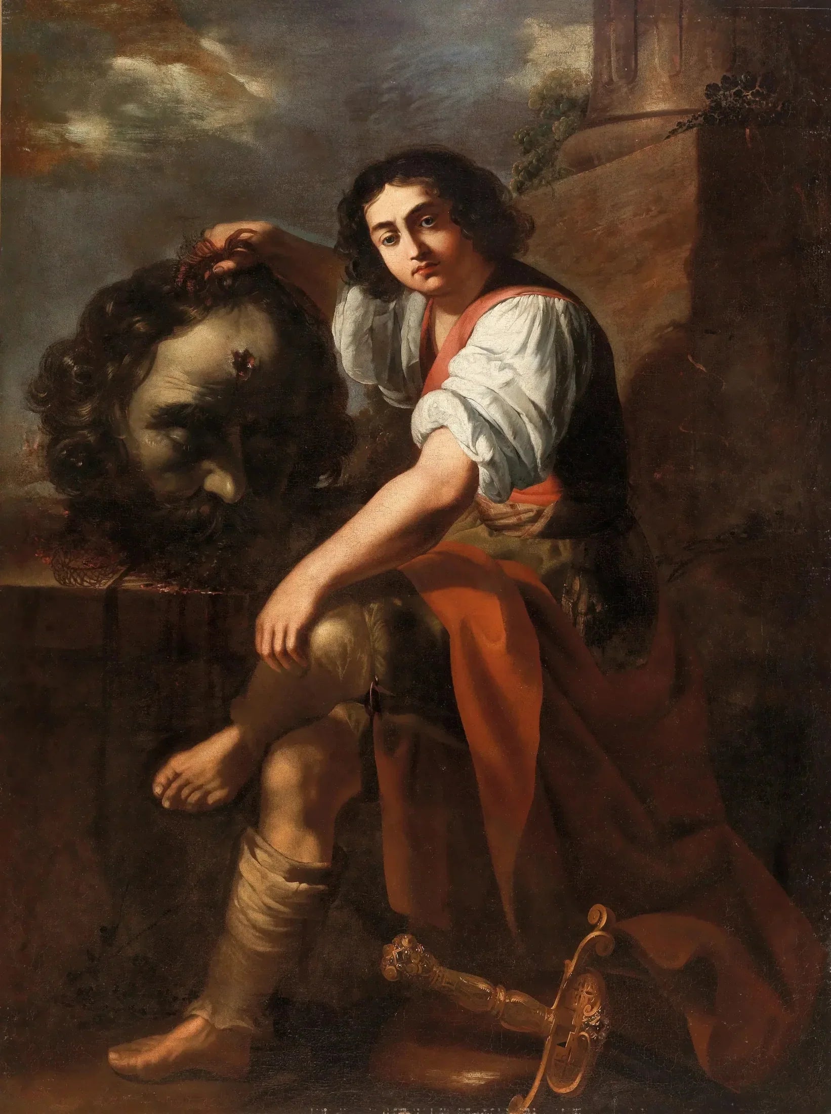 David avec la tête de Goliath - Artemisia Gentileschi image 1 reproduction artisanale de tableau