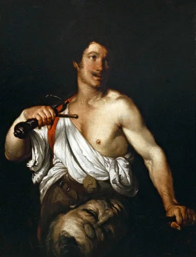 David avec la tête de Goliath - Bernardo Strozzi image 1 tableau peint à l’huile sur toile