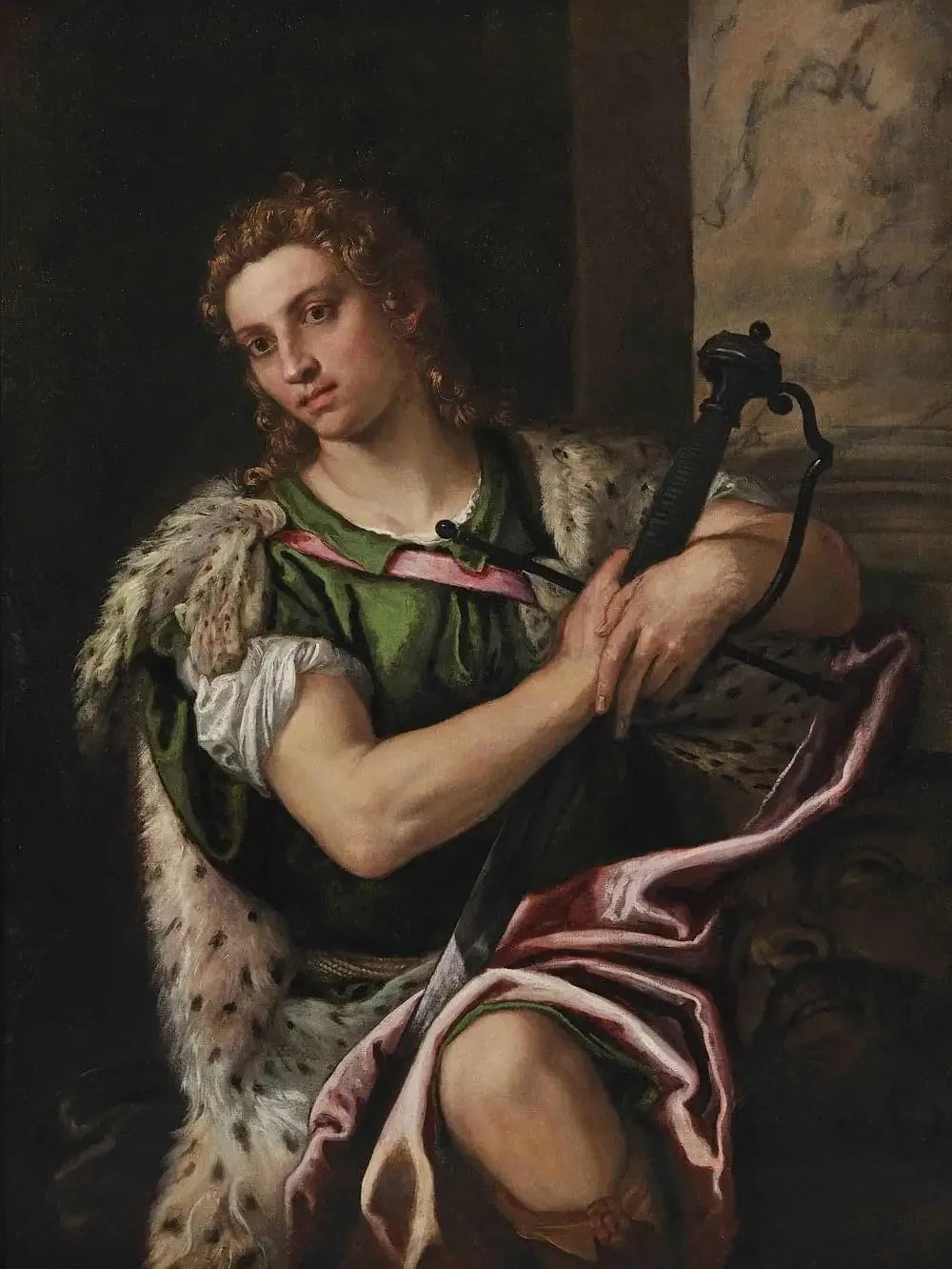 David avec la tête de Goliath - Paul Véronèse image 1 reproduction artisanale de tableau