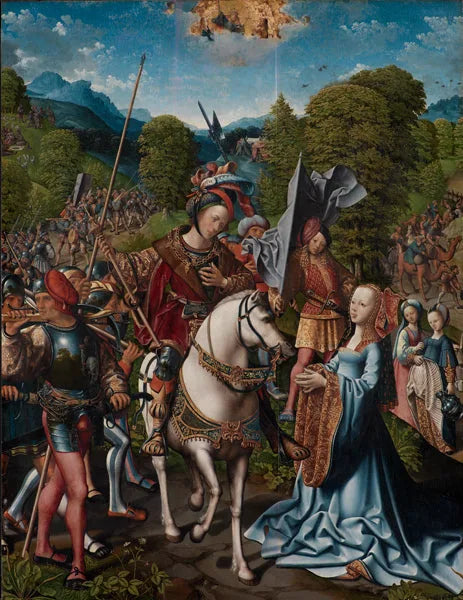 David et Abigail - Jacob Cornelisz van Oostsanen image 1 copie peinte à la main à l’huile