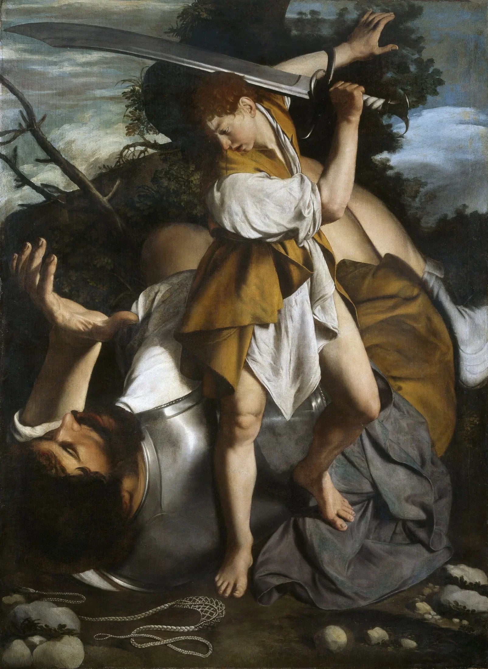David et Goliath - Orazio Gentileschi image 1 copie de tableau peinte à la main