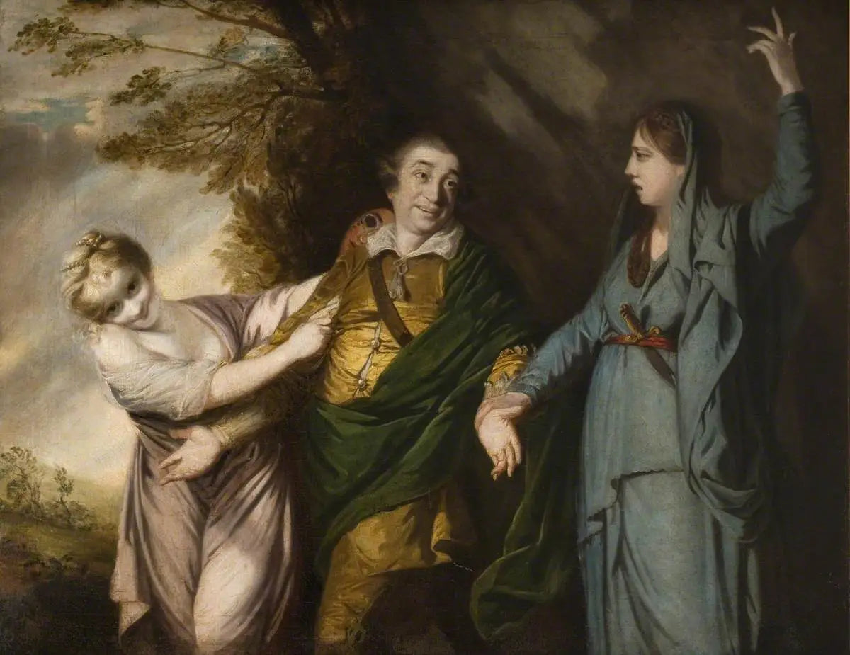 David Garrick entre tragédie et comédie - Joshua Reynolds image 1 reproduction d’œuvre d’art à l’huile