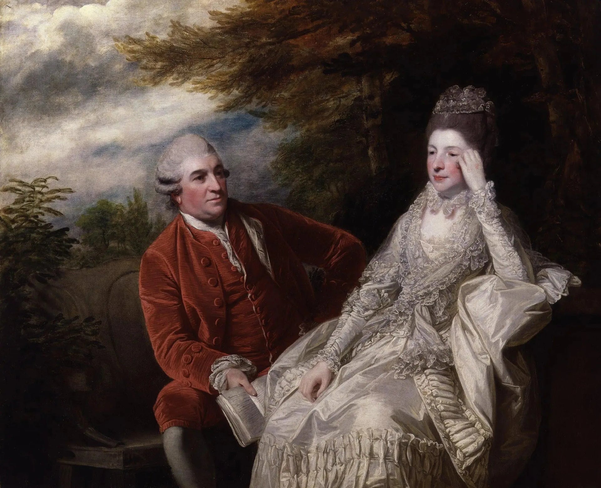 David Garrick; Eva Maria Garrick (née Veigel) - Joshua Reynolds image 1 reproduction artisanale de tableau