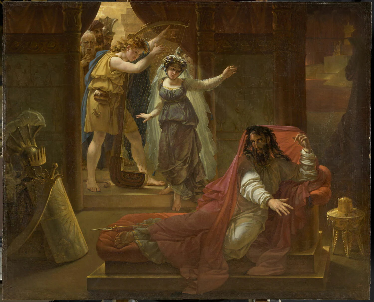 David jouant de la harpe pour le roi Saül - Antoine-Jean Baron Gros