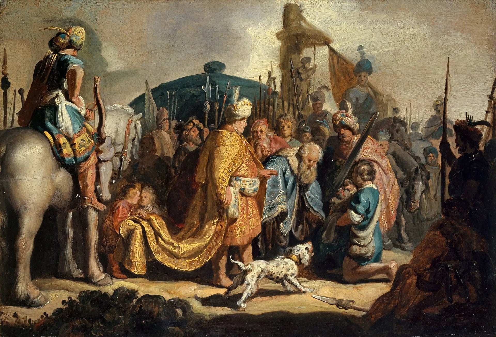 David présentant la tête de Goliath au roi Saül - Rembrandt image 1 reproduction de peinture à l’huile