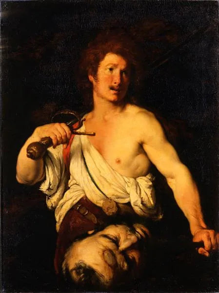 David tenant la tête de Goliath - Bernardo Strozzi image 1 reproduction artisanale de tableau