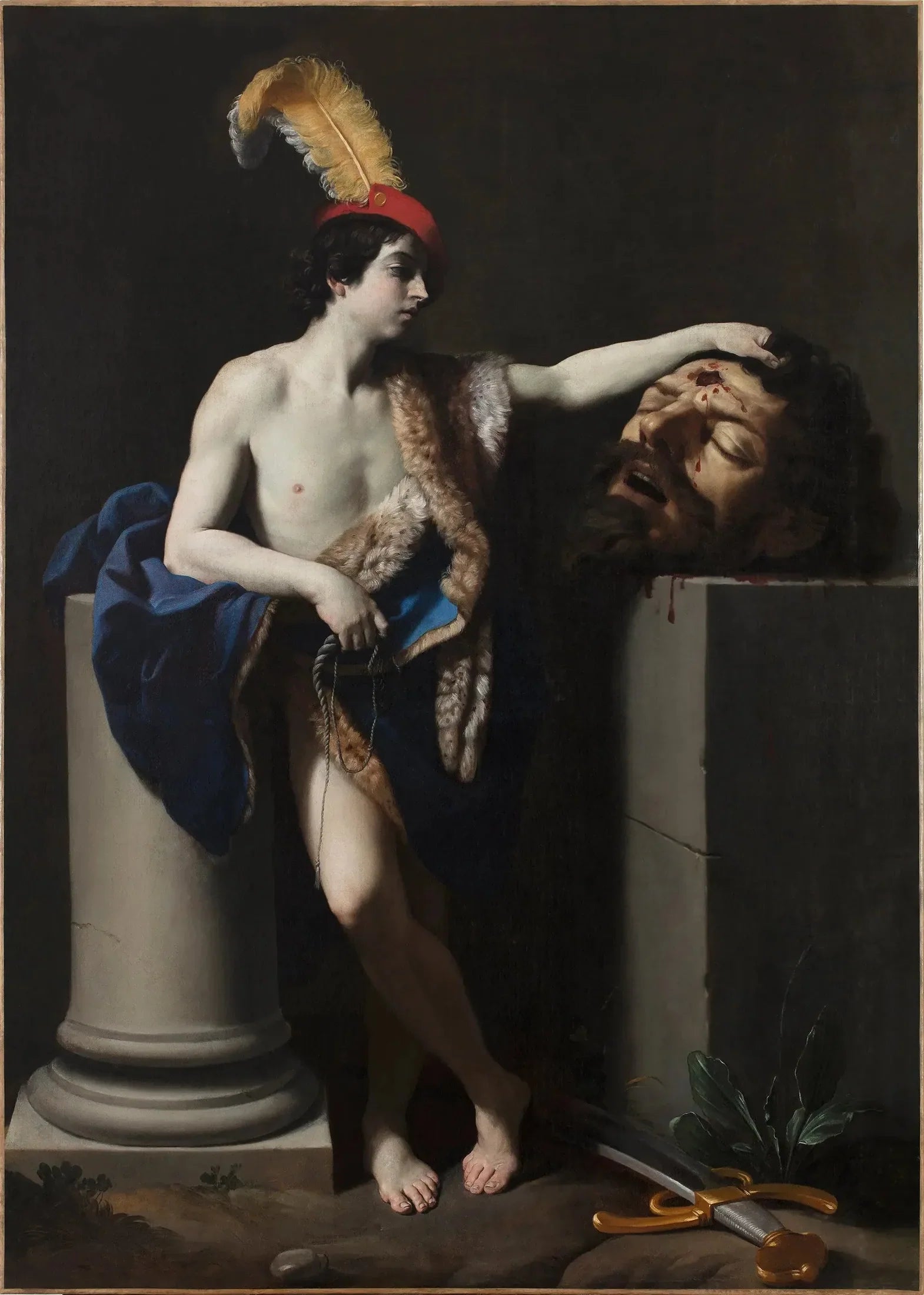 David tenant la tête de Goliath - Guido Reni image 1 reproduction artisanale de tableau