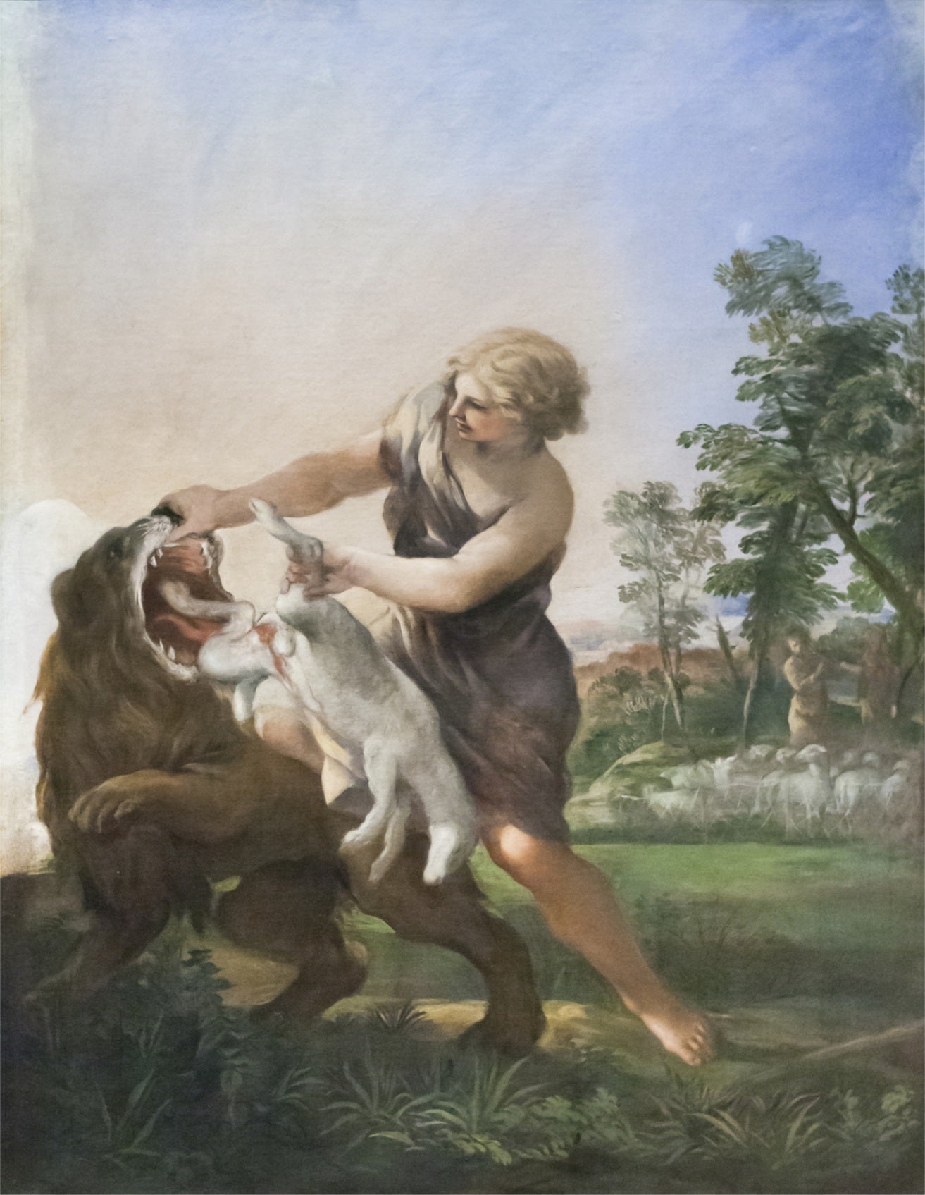 David tuant le lion - Pietro da Cortona image 1 reproduction de peinture à l’huile