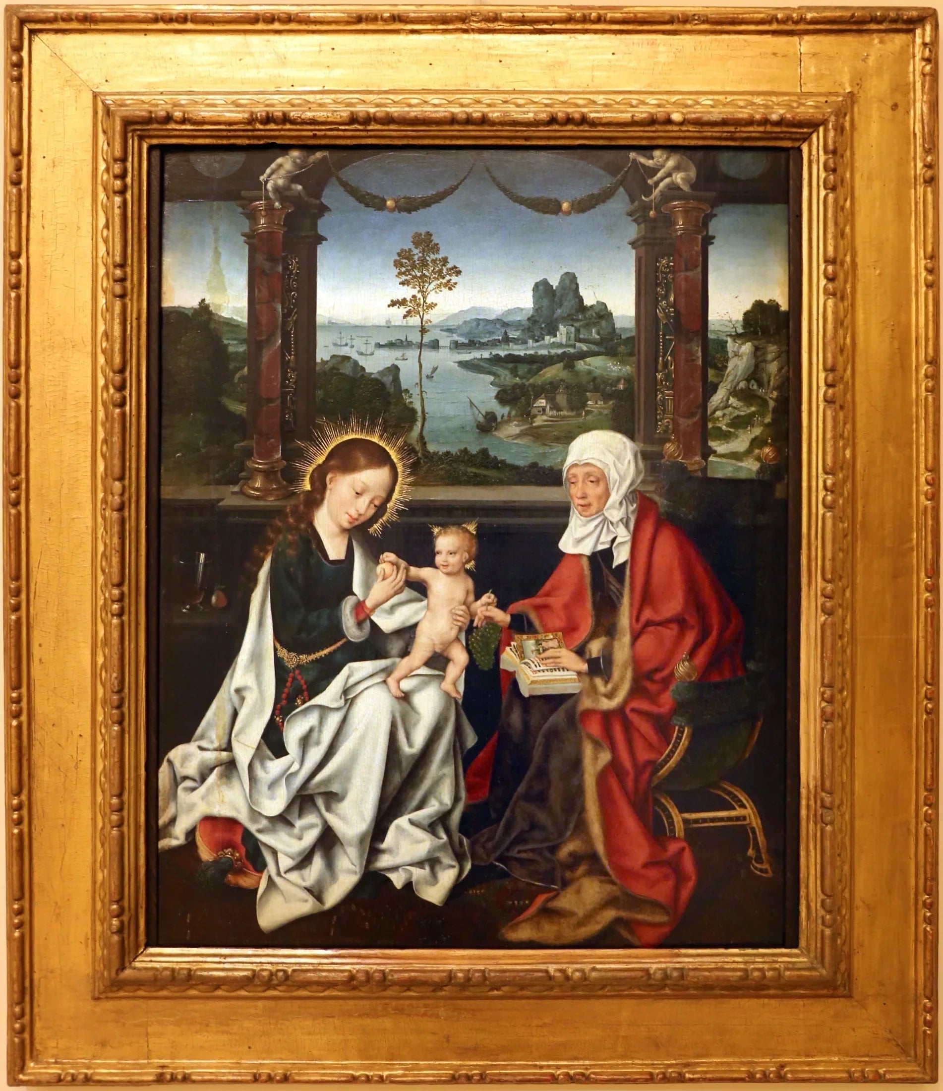 De H. Anna-te-Drieën - Joos van Cleve image 1 reproduction d’œuvre d’art à l’huile