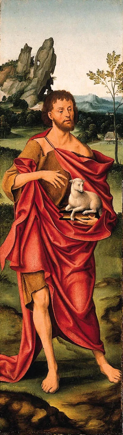 De H. Johannes de Doper - Joos van Cleve image 1 copie peinte à la main à l’huile