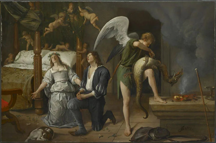De Huwelijksnacht van Tobias en Sarah - Jan Steen