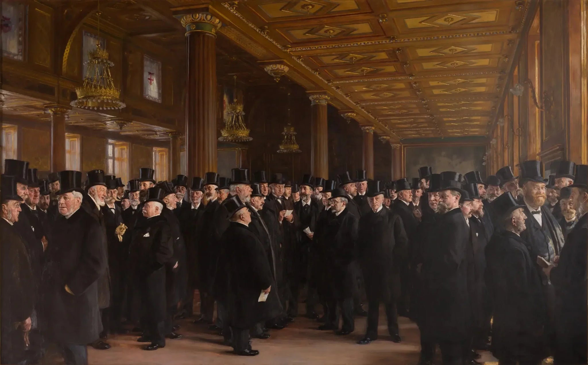 De la Bourse de Copenhague - Peder Severin Krøyer image 1 copie de tableau peinte à la main