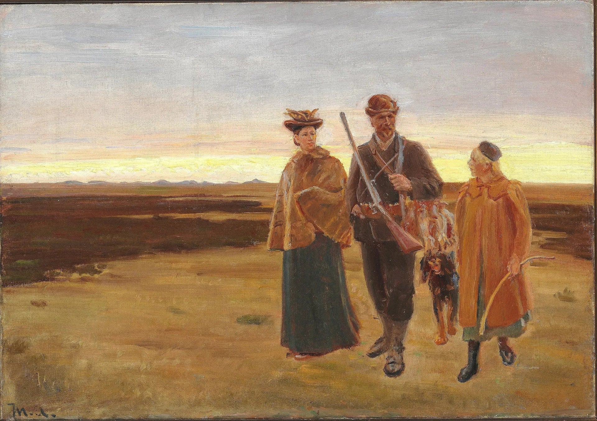 De retour de la chasse. Étudier. - Michael Peter Ancher image 1 reproduction d’œuvre d’art à l’huile