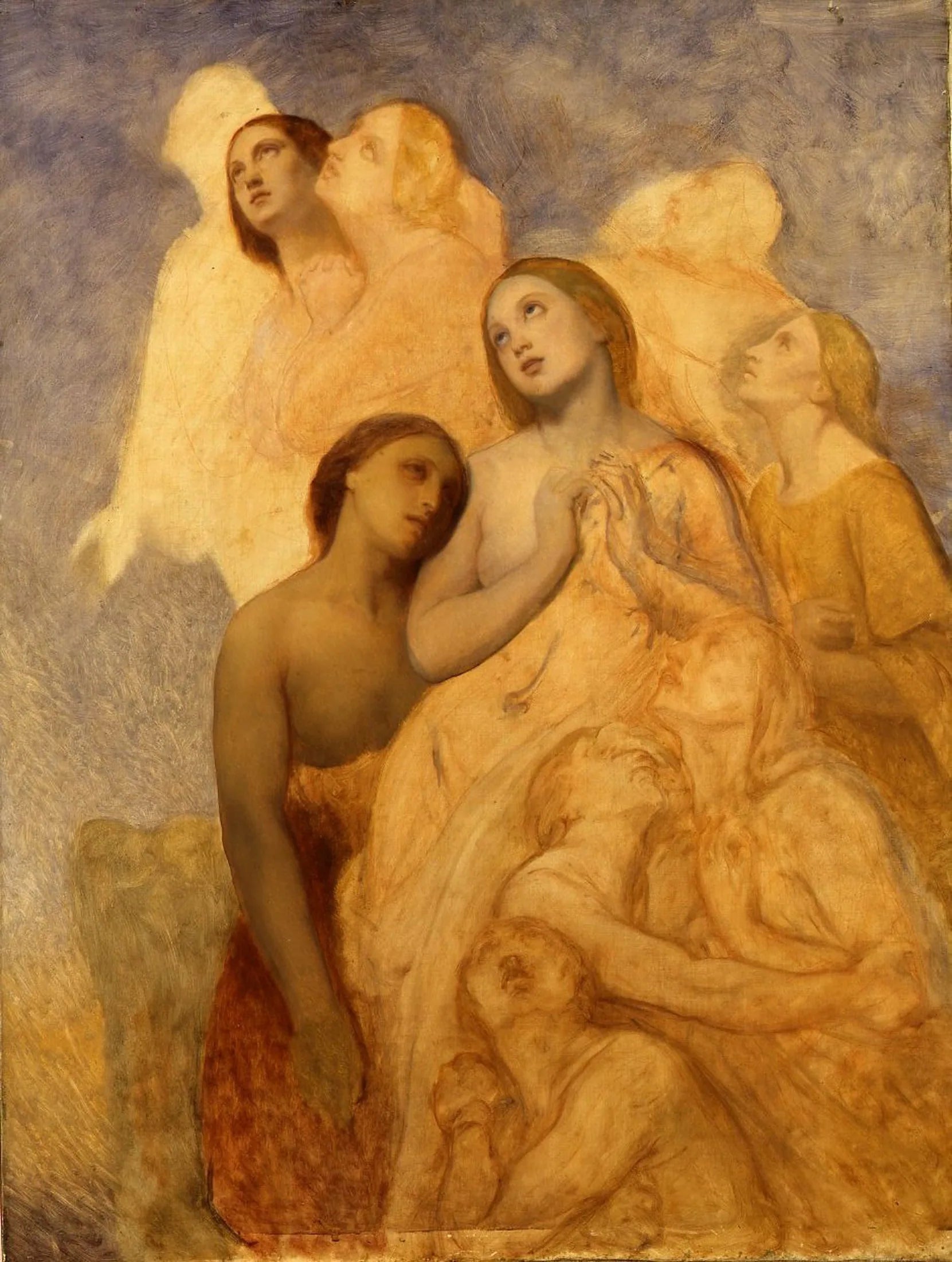 De smarten der aarde die in den Hemel troost vinden - Ary Scheffer image 1 copie de tableau peinte à la main