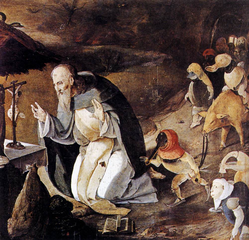 De verzoeking van de H. Antonius - Lucas van Leyden image 1 reproduction d’œuvre d’art à l’huile
