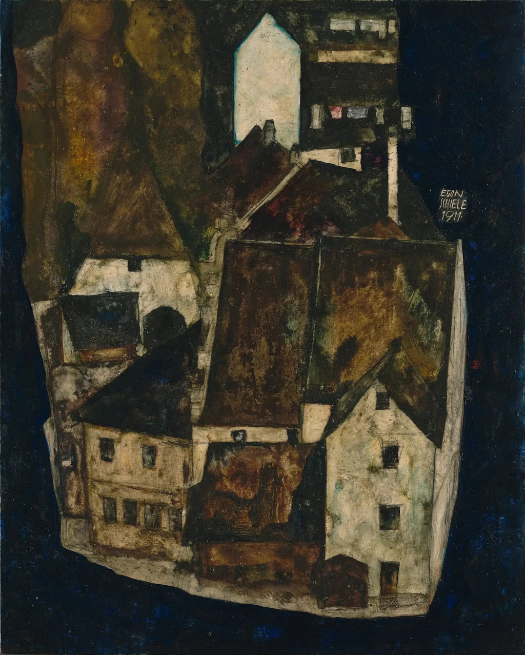 Dead City III (La Cité sur la Rivière Bleue III) - Egon Schiele image 1 reproduction d’œuvre d’art à l’huile