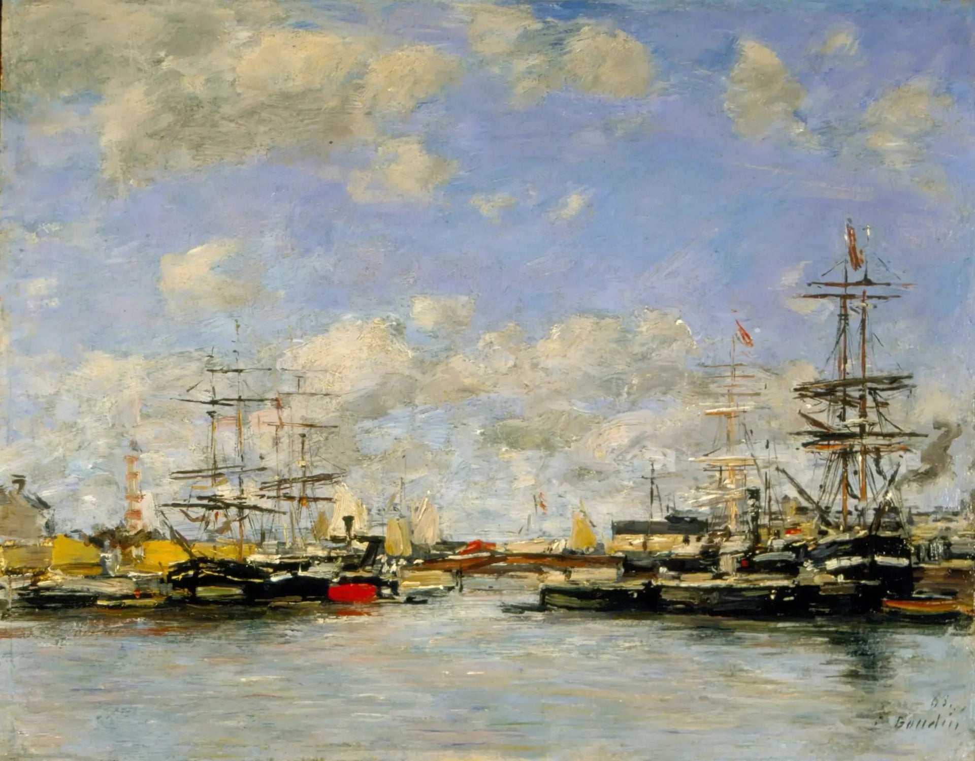 Deauville - La crique - Eugène Boudin image 1 reproduction artisanale de tableau