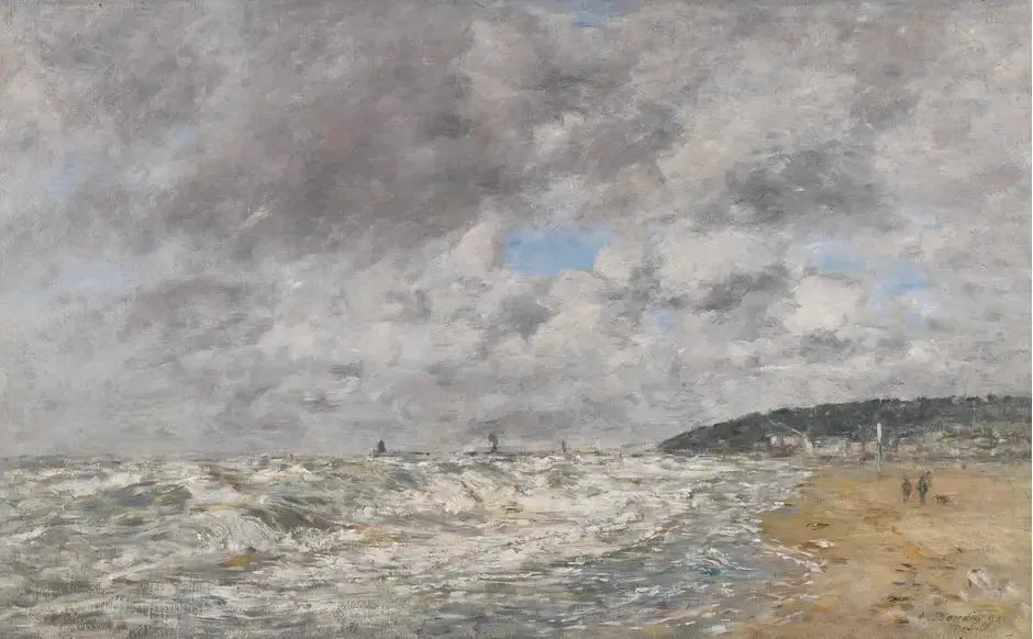 Deauville, le rivage par gros temps - Eugène Boudin image 1 reproduction réalisée par Alpha Reproduction