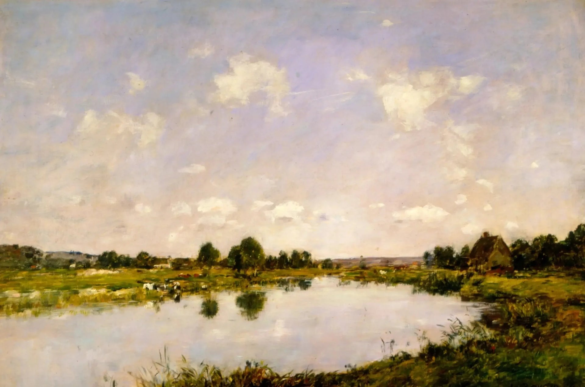 Deauville - toter Flussarm - Eugène Boudin image 1 tableau peint à l’huile sur toile
