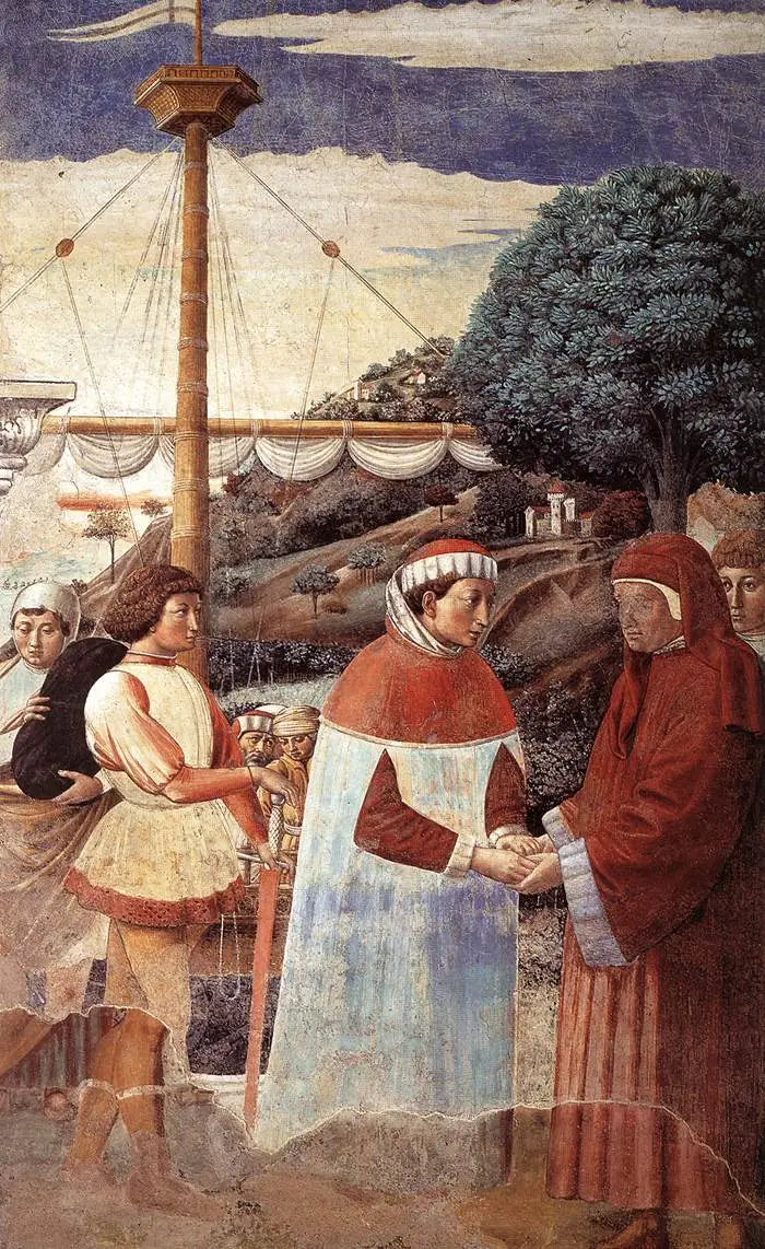 Débarquement à Ostie (scène 5, mur est) - Benozzo Gozzoli image 1 copie de tableau peinte à la main