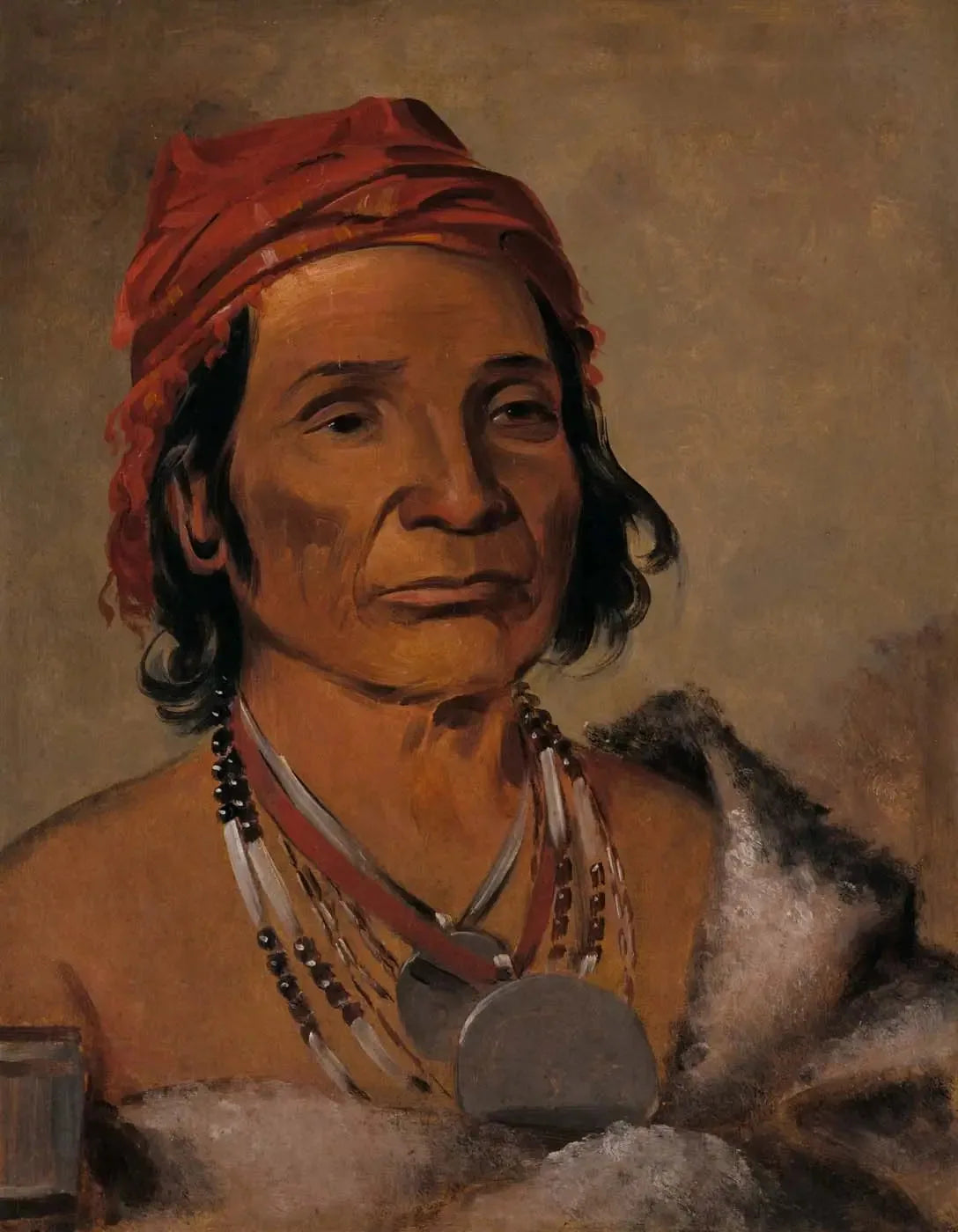 Deep Lake, un vieux chef - George Catlin image 1 reproduction de peinture à l’huile