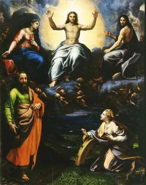 Déésie avec saint Paul et sainte Catherine - Giulio Romano image 1 reproduction de peinture à l’huile
