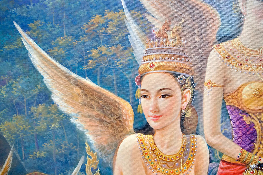 Déesse Kinnaree | 170 x 120 cm image 10 reproduction d’œuvre d’art à l’huile