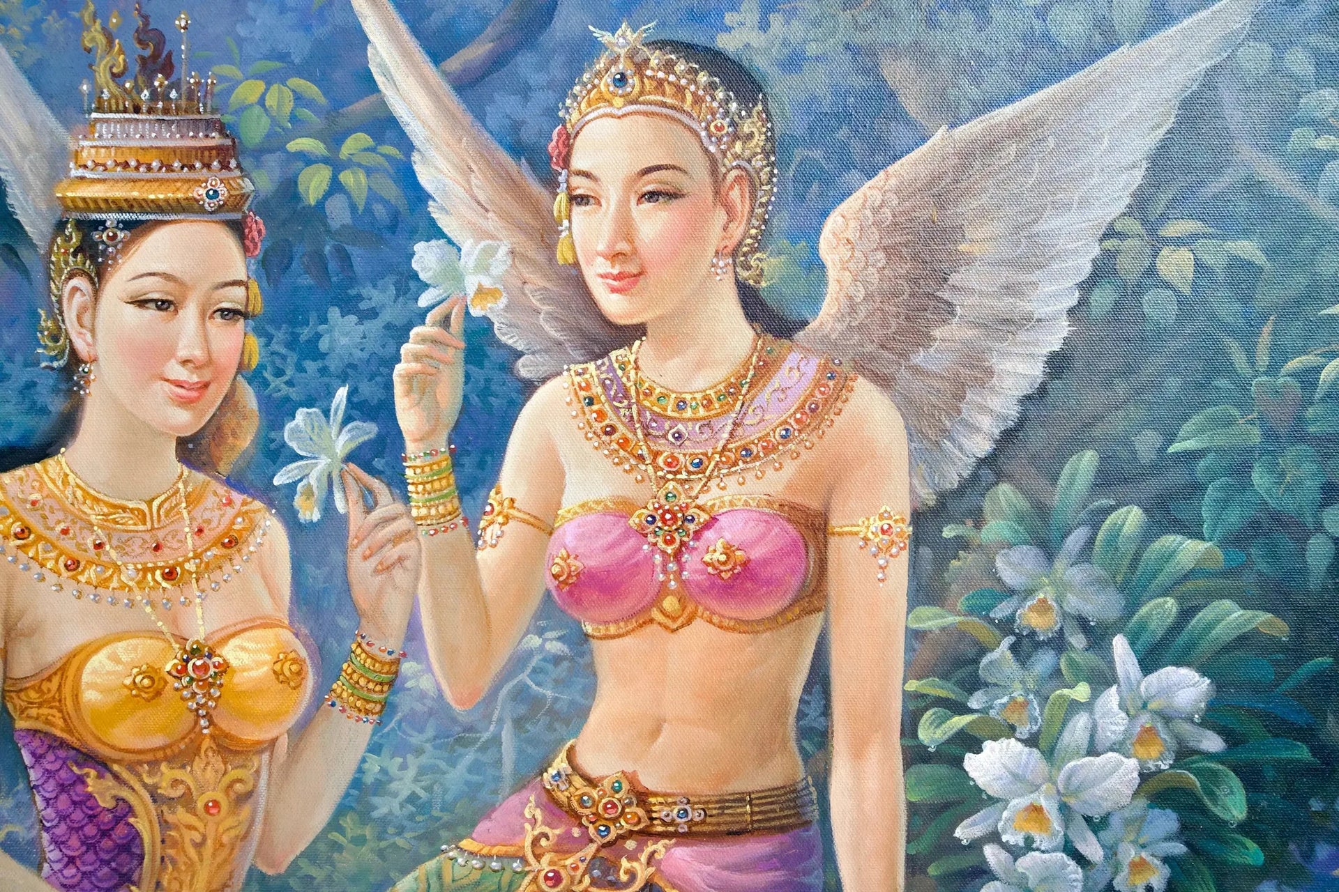 Déesse Kinnaree | 170 x 120 cm image 15 reproduction artisanale de tableau