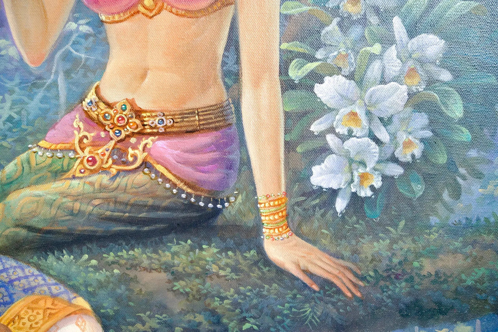 Déesse Kinnaree | 170 x 120 cm image 16 copie peinte à la main à l’huile