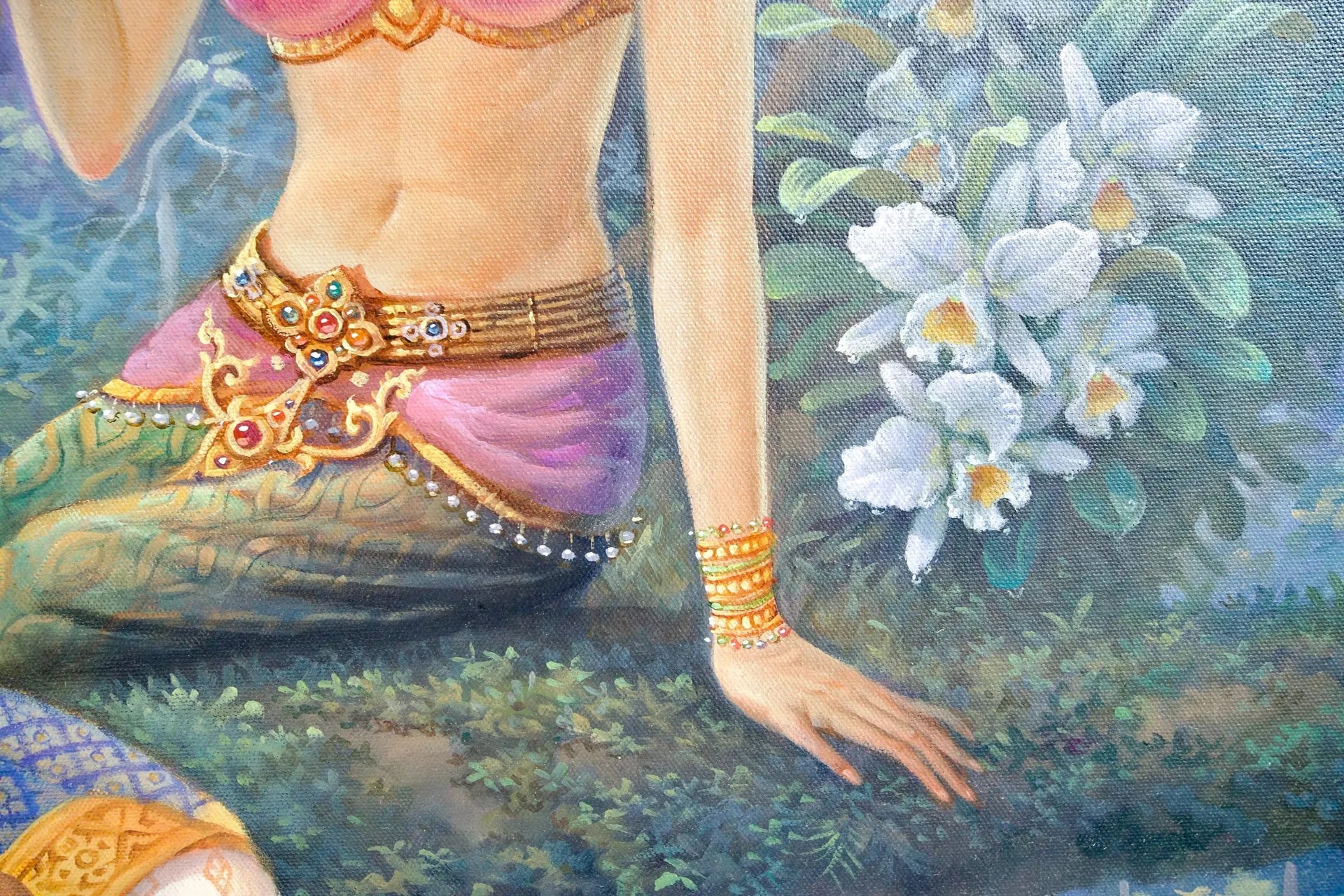 Déesse Kinnaree | 170 x 120 cm image 16 copie peinte à la main à l’huile