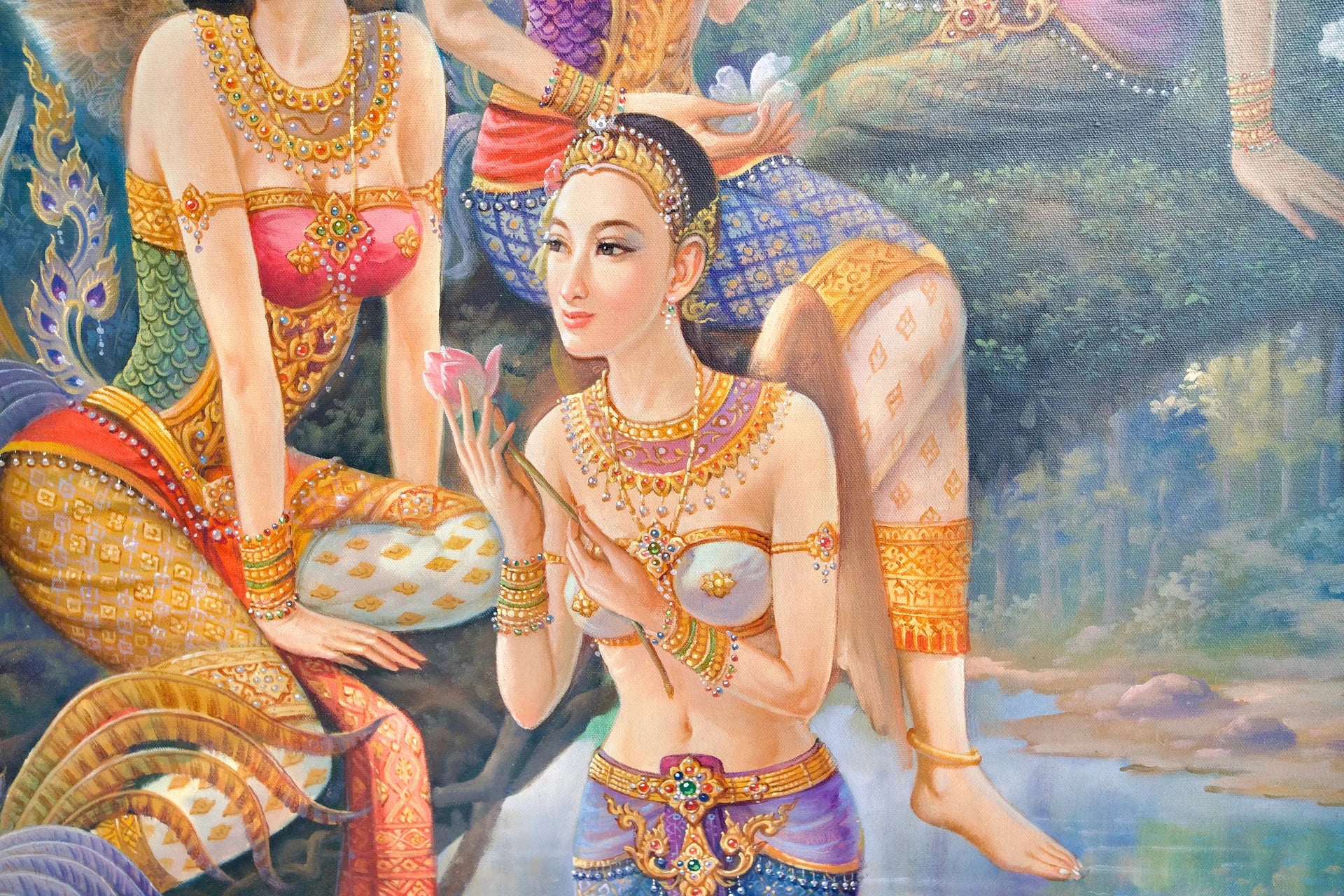 Déesse Kinnaree | 170 x 120 cm image 17 reproduction d’œuvre d’art à l’huile