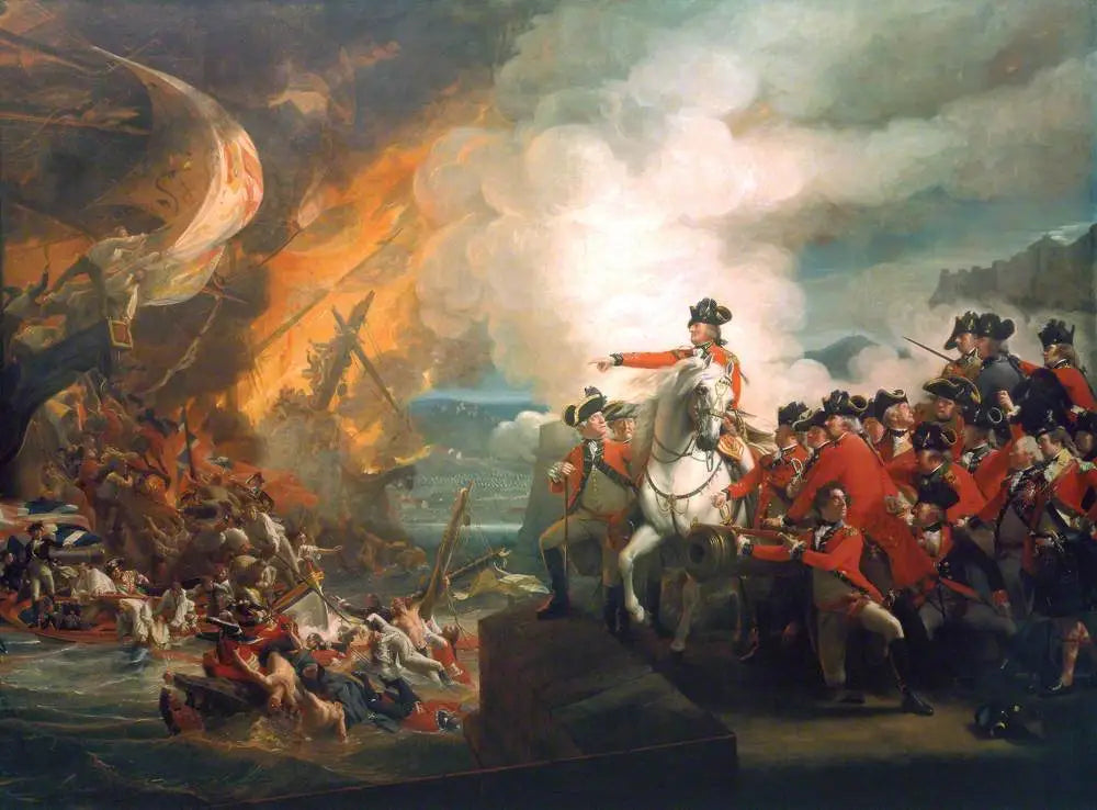 Défaite des batteries flottantes de Gibraltar, septembre 1782 (Le siège de Gibraltar) - John Singleton Copley image 1 tableau peint à l’huile sur toile