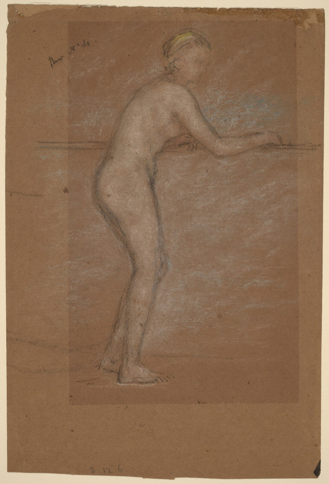 Nude Leaning on a Rail [recto], James McNeill Whistler, 1871/1874 — pastel, National Gallery of Art