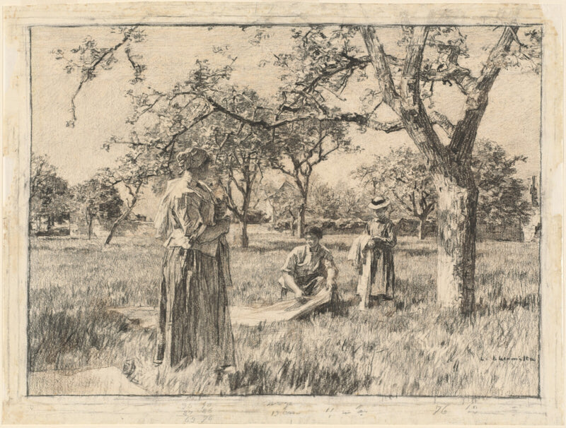 Washerwomen Setting the Linens Out to Dry - Léon-Augustin Lhermitte
