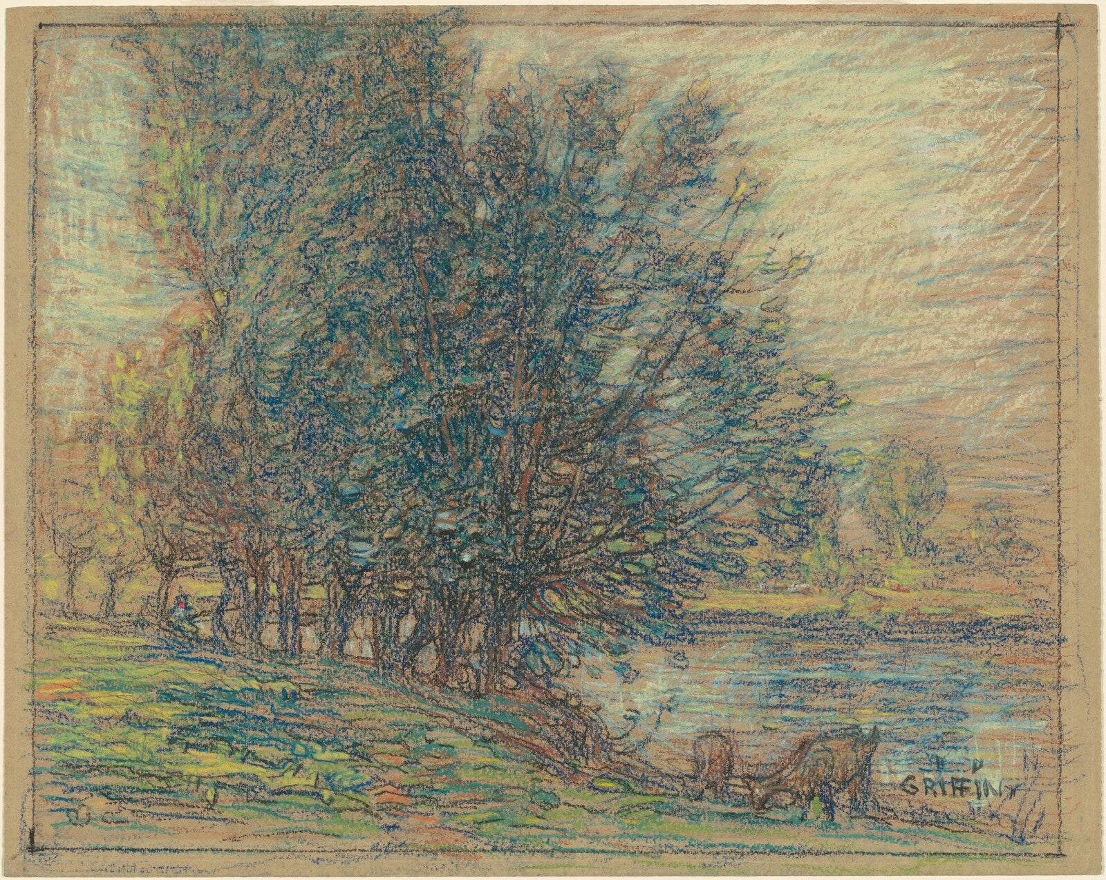 Willows, Longpre, France, Walter Griffin, 1911-1918 — pastel, National Gallery of Art