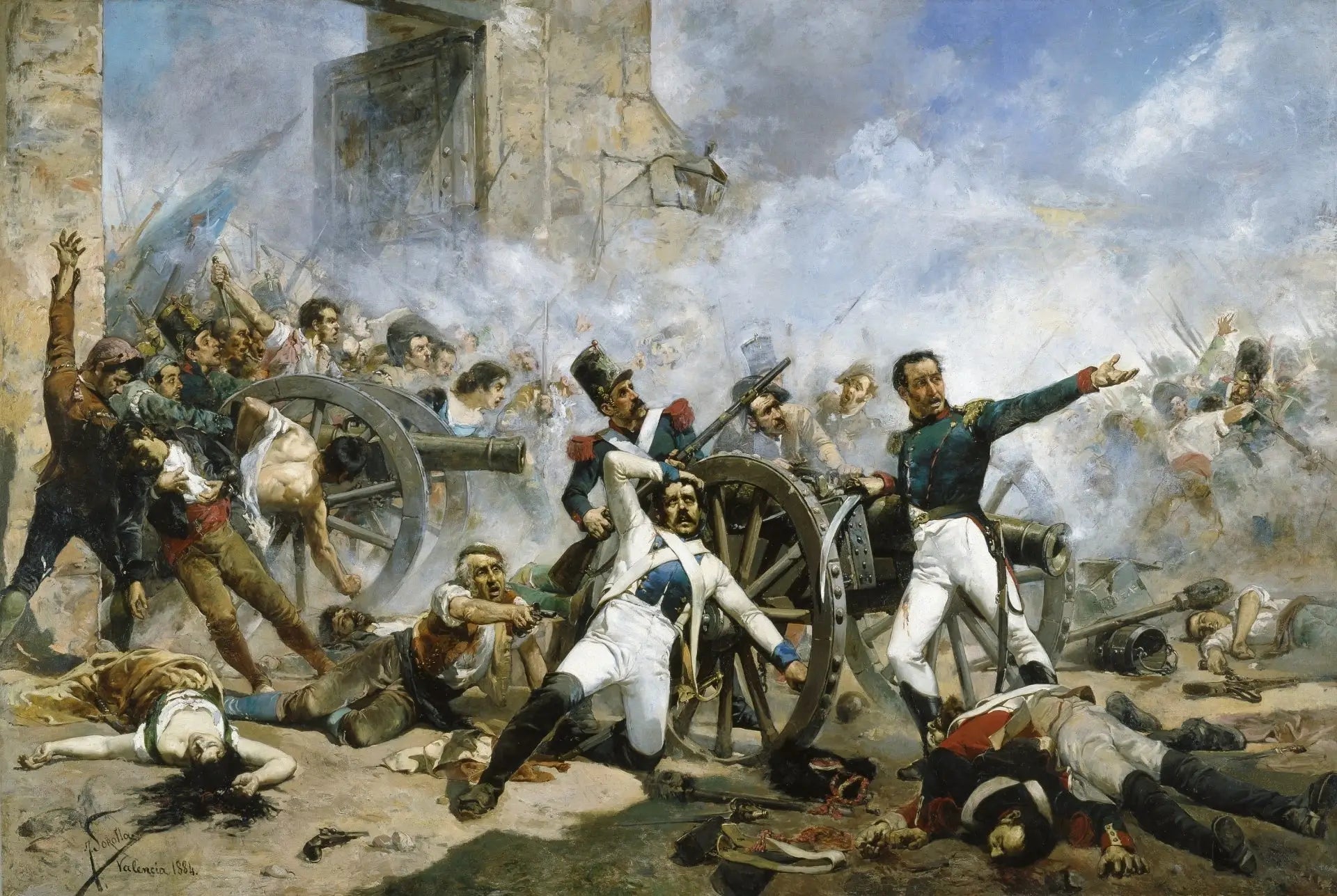 Défense du Parc d'artillerie de Montéléon - Joaquín Sorolla image 1 tableau peint à l’huile sur toile