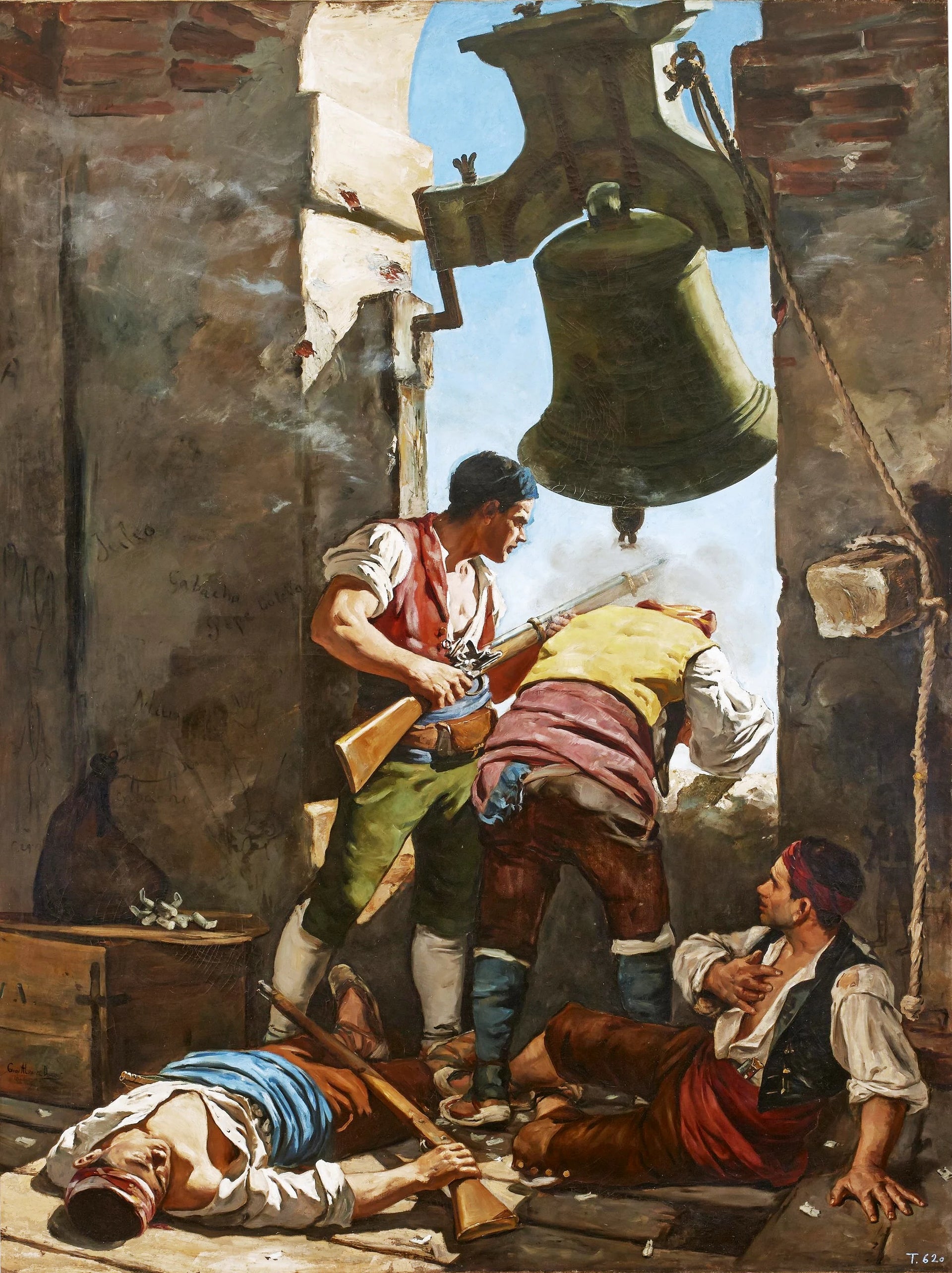 Défense héroïque de la tour de San Agustín à Saragosse pendant la guerre d'indépendance - César Alvarez Dumont