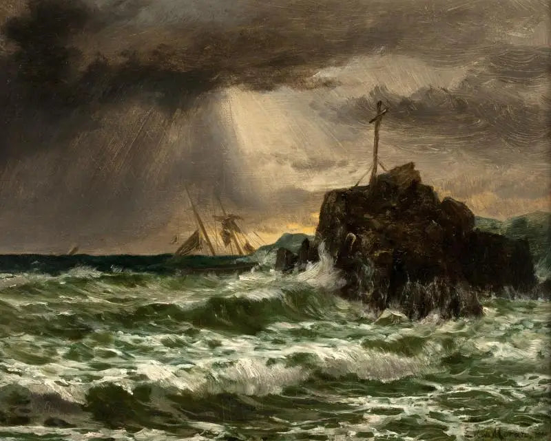 Dégagement de la tempête - Edward Moran image 1 tableau peint à l’huile sur toile