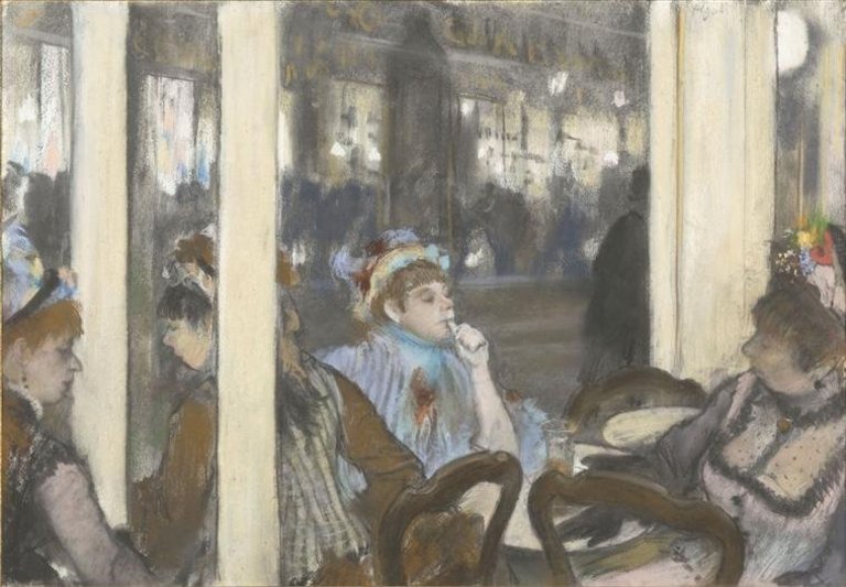Un café, boulevard Montmartre - Edgar Degas