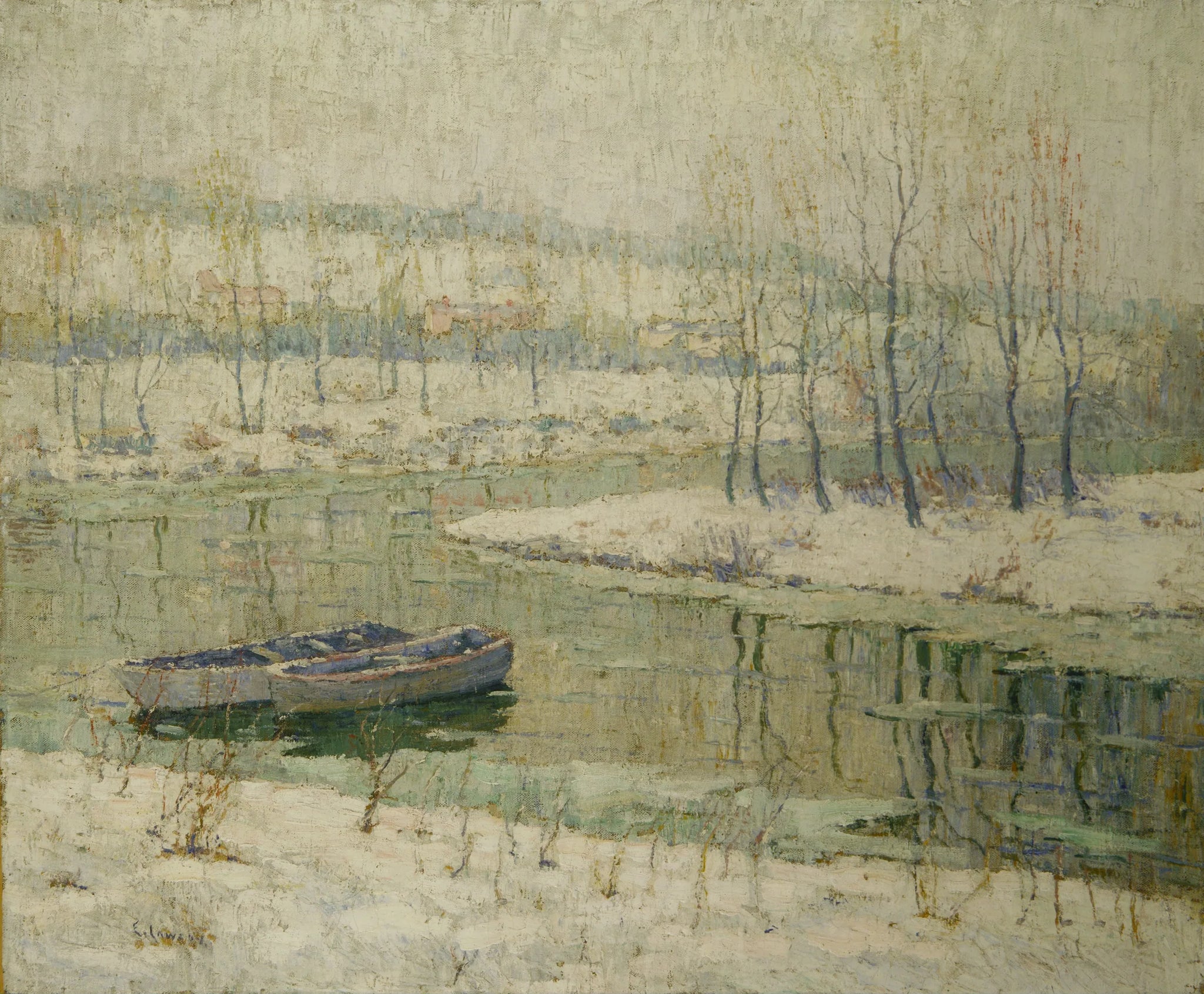 Dégel printanier - Ernest Lawson image 1 copie peinte à la main à l’huile