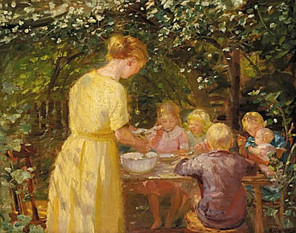 Déjeuner de midi dans le jardin - Anna Ancher