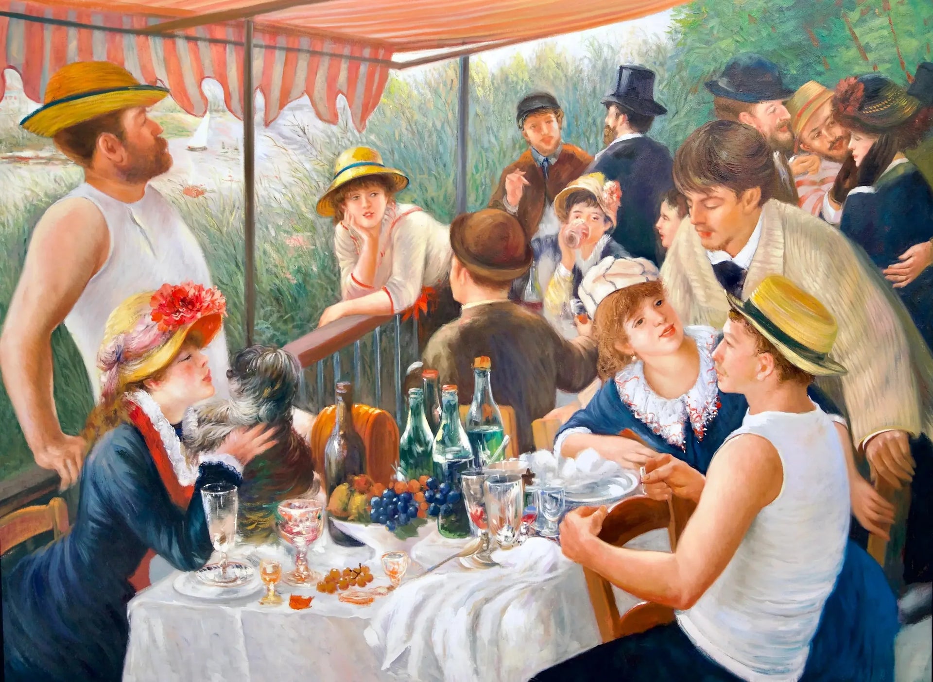 Déjeuner des Canotiers (Renoir) - Alpha Reproduction | 160 x 120 cm image 1 copie de tableau peinte à la main