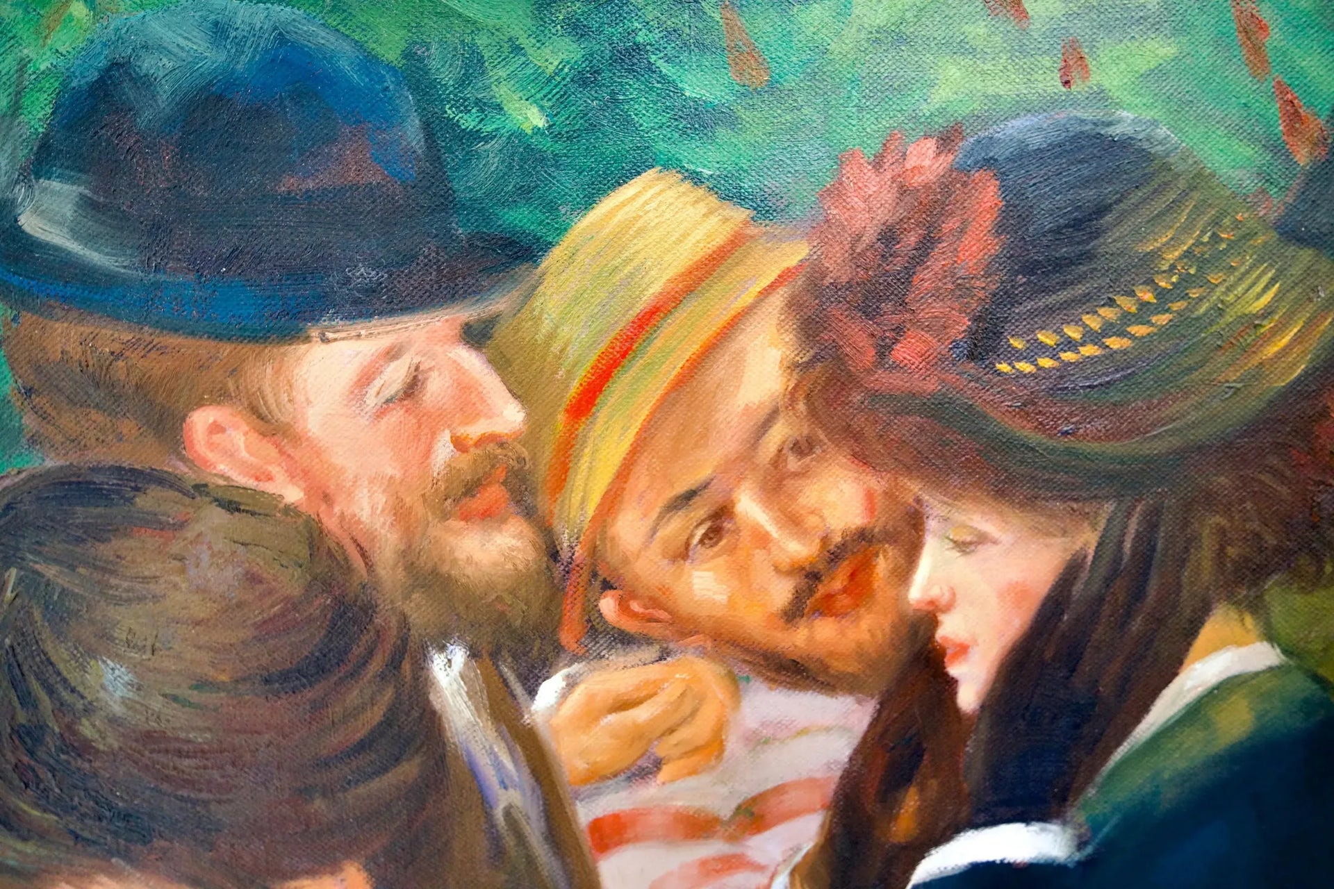 Déjeuner des Canotiers (Renoir) - Alpha Reproduction | 160 x 120 cm image 4 copie peinte à la main à l’huile