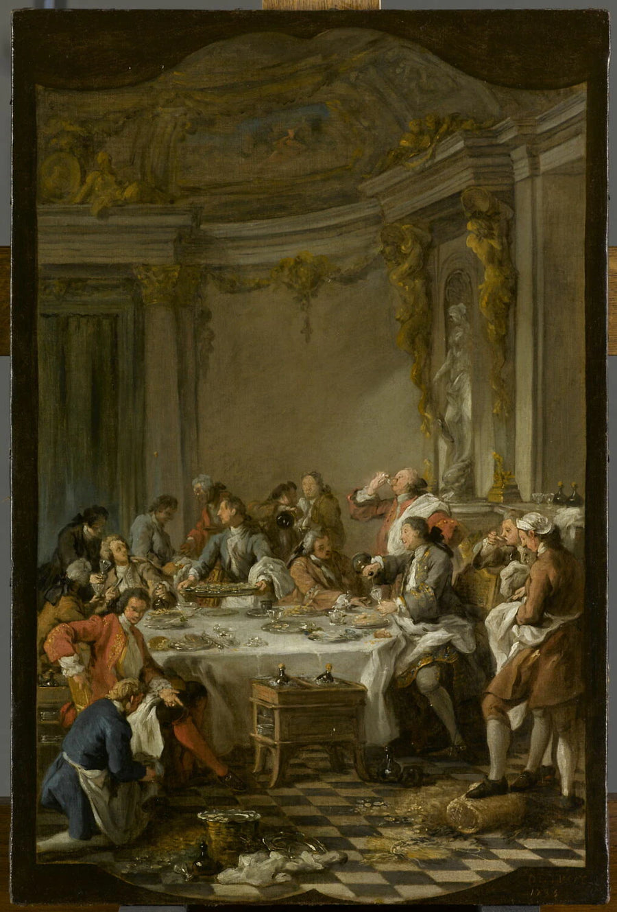 Le Déjeuner d'huîtres. Esquisse. - Jean-François de Troy