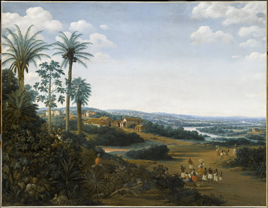 La demeure d'un Labrador (planteur de canne à sucre), dit auparavant Le Village de Serinhaem (en Pernambouc) - Frans Post