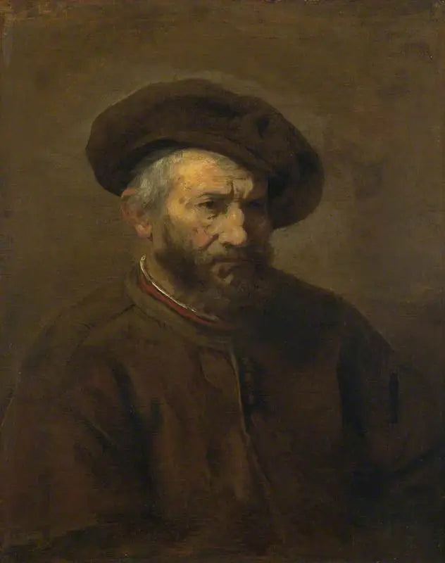 Demi-figure d'un homme barbu avec béret - Rembrandt