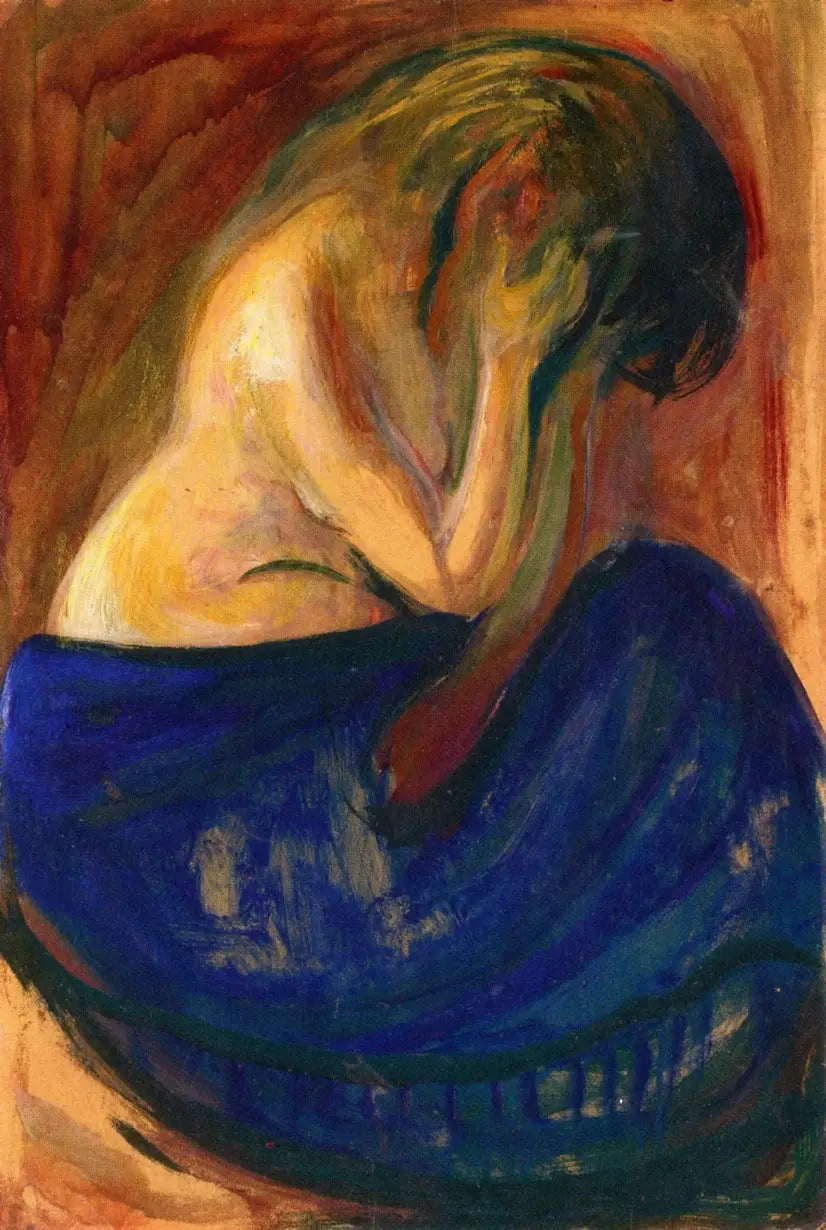 Demi-nu à la jupe bleue - Edvard Munch image 1 reproduction d’œuvre d’art à l’huile